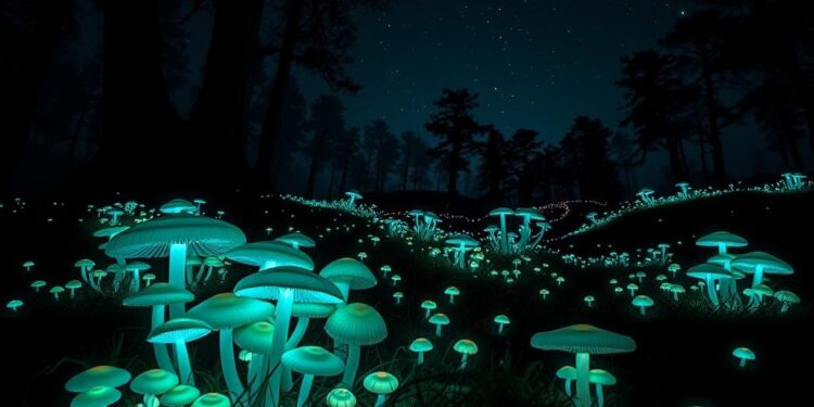 natura świecąca w ciemności